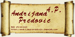 Andrijana Predović vizit kartica